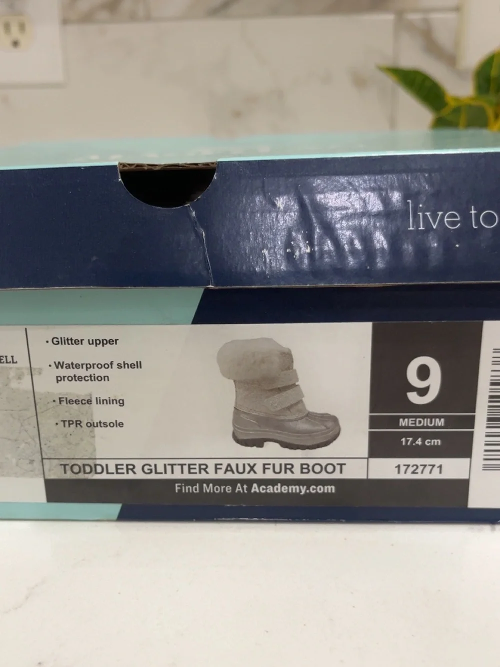 Magellan Outdoors White Glitter Faux Fur Toddler Snow Boots